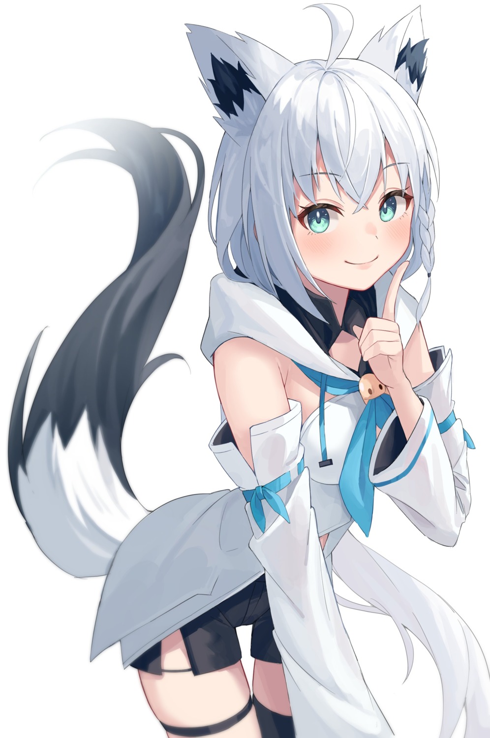 animal_ears garter hololive hololive_gamers jasu kitsune shirakami_fubuki tail thighhighs