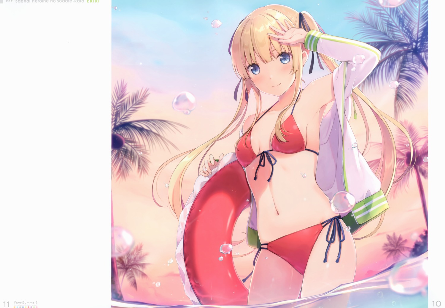 6u bikini cleavage eternal_land open_shirt saenai_heroine_no_sodatekata sawamura_spencer_eriri swimsuits wet