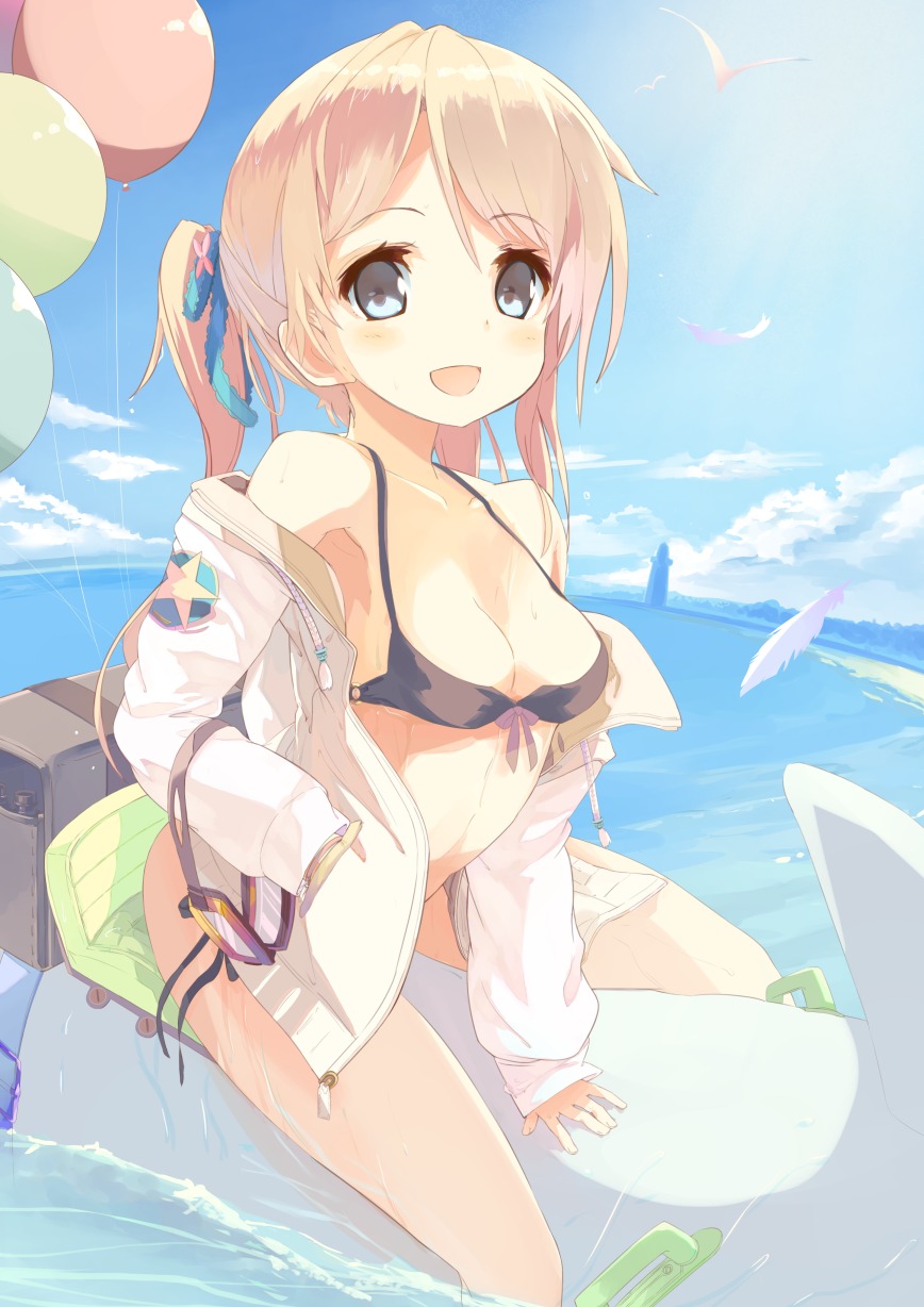 bikini cleavage kaga10 open_shirt swimsuits