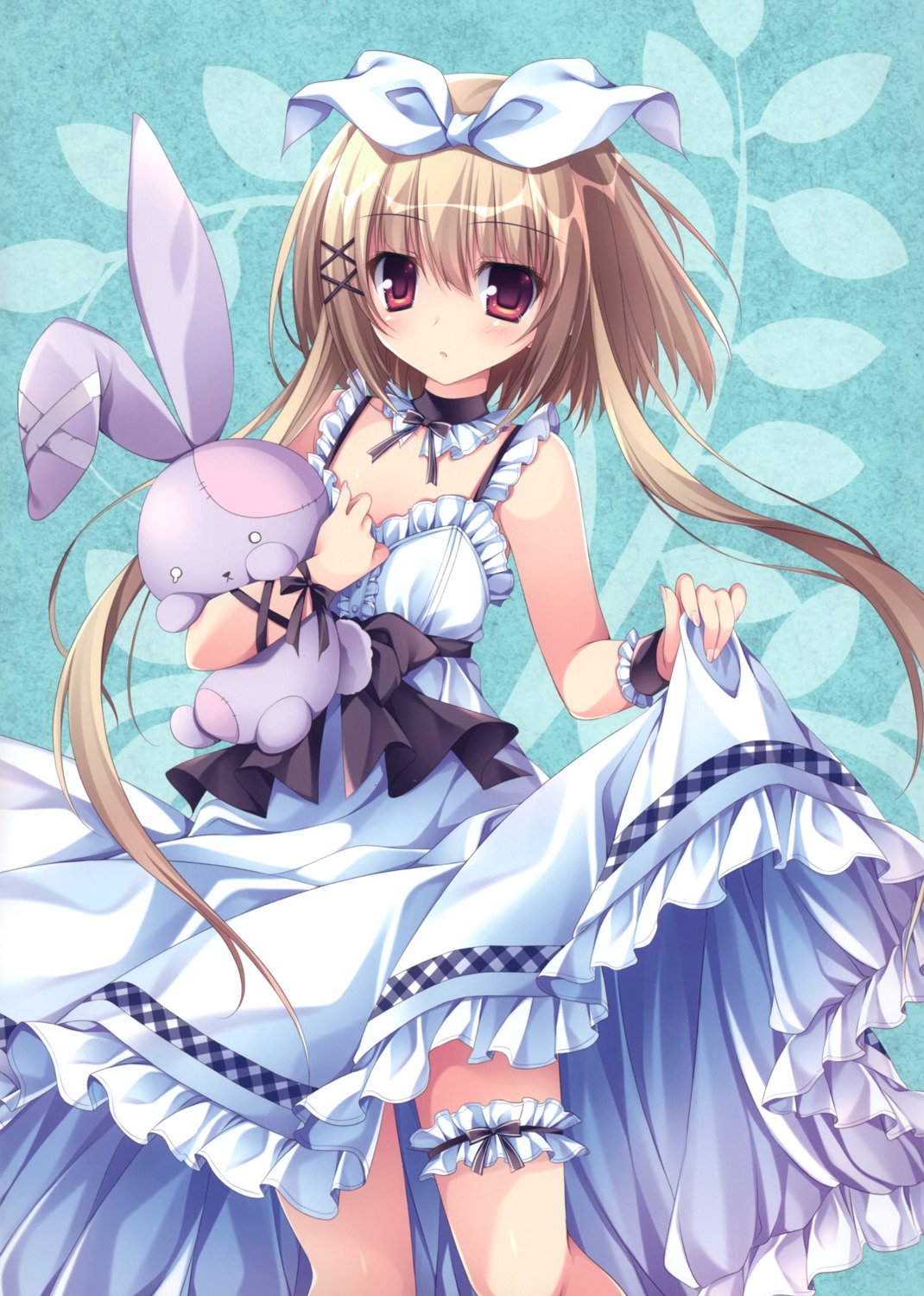 dress garter nanaroba_hana no_bra skirt_lift