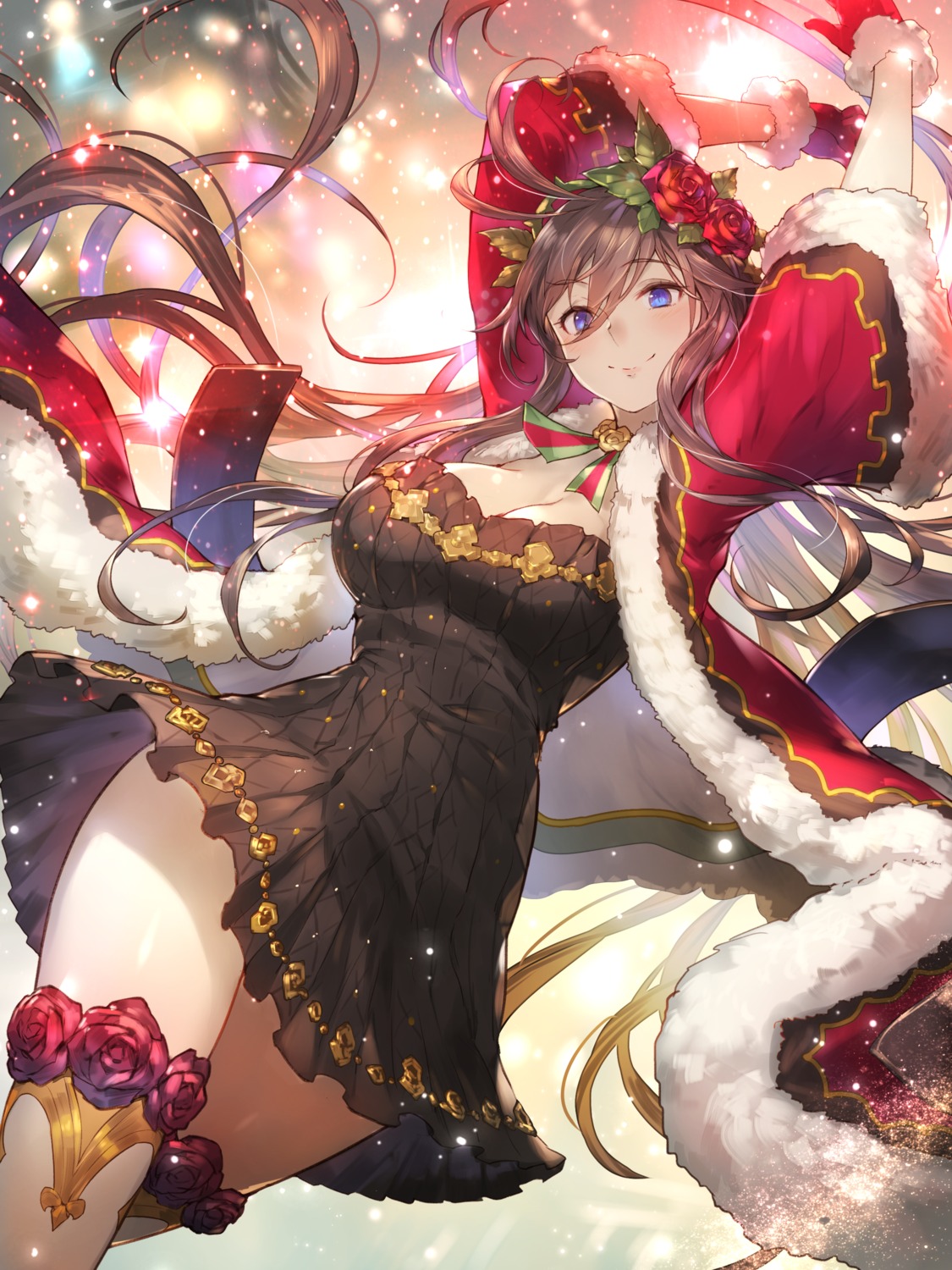 cleavage dress granblue_fantasy kakage rosetta_(granblue_fantasy) thighhighs