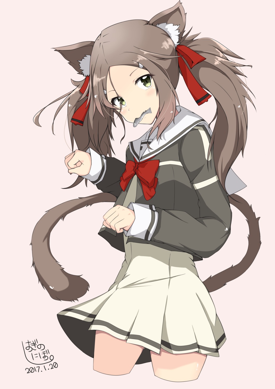 animal_ears higi_ni_bo miyoshi_karin nekomimi seifuku tail yuuki_yuuna_wa_yuusha_de_aru