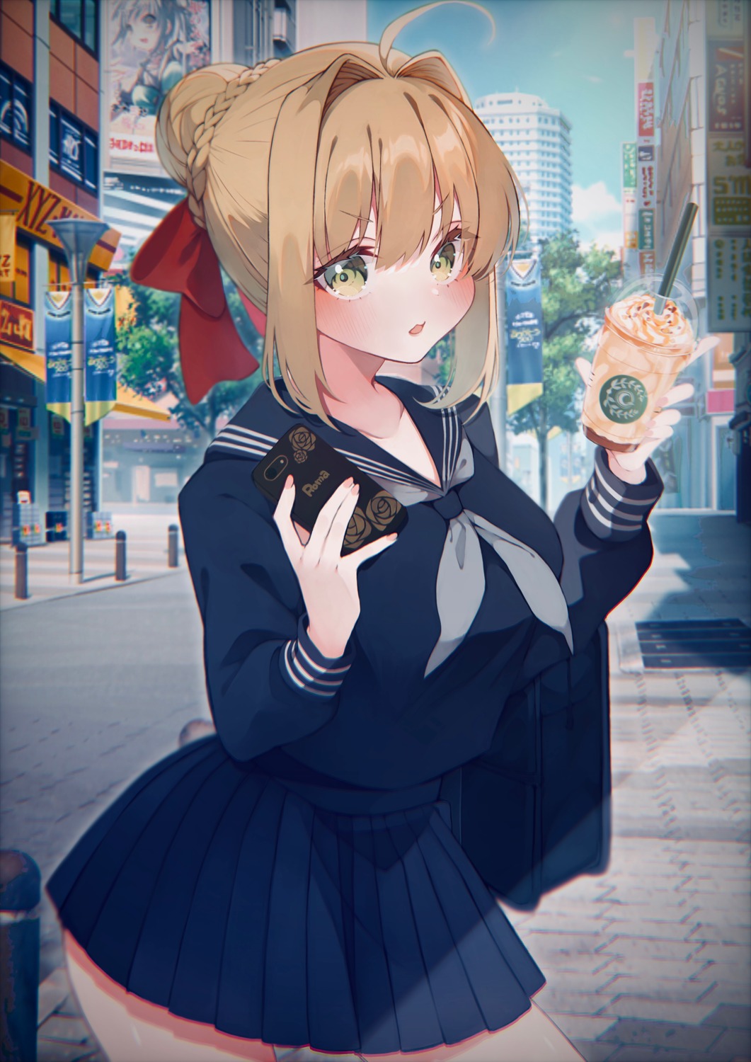 fate/extra fate/grand_order fate/stay_night marei_(mercy) saber_extra seifuku