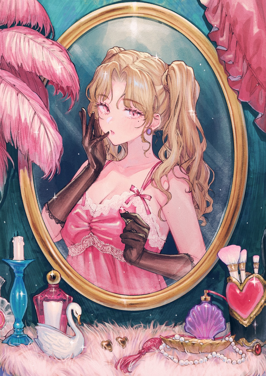 cleavage lingerie uni_(omochi_unicorn)