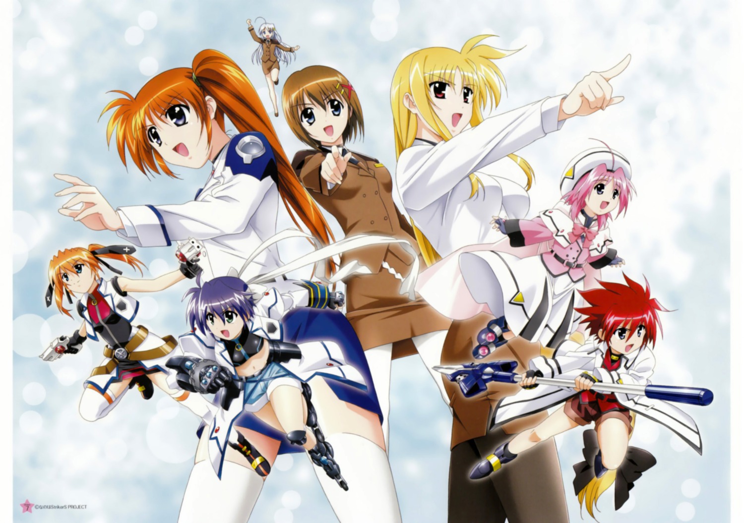 caro_ru_lushe erio_mondial fate_testarossa mahou_shoujo_lyrical_nanoha mahou_shoujo_lyrical_nanoha_strikers pantyhose reinforce_zwei subaru_nakajima takamachi_nanoha teana_lanster yagami_hayate