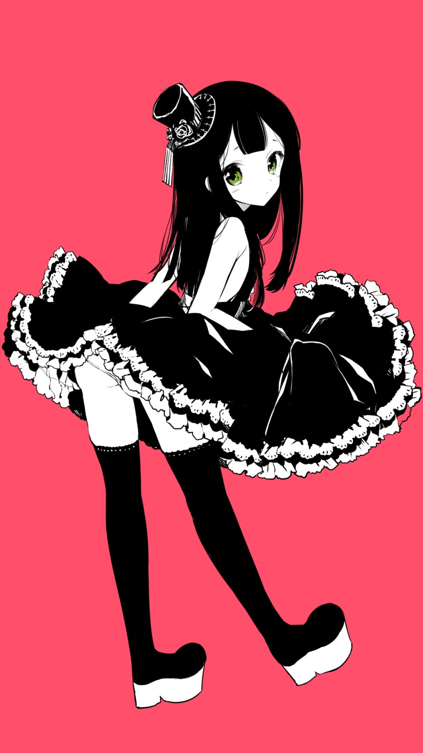 ass dress monochrome pantsu sakiyo_cake thighhighs