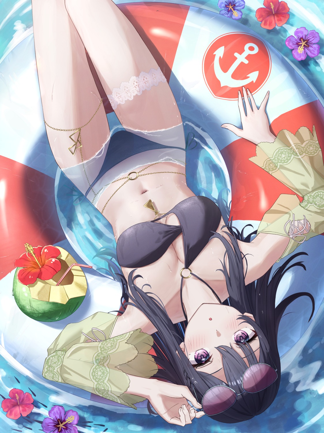 bikini garter gerbera152 ichinose_uruha lupinus_virtual_games megane swimsuits vspo! wet