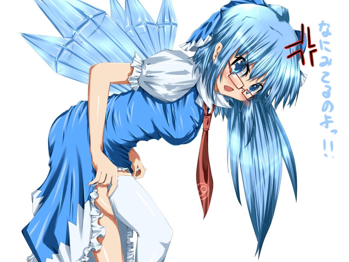 cirno kanna211 megane thighhighs touhou