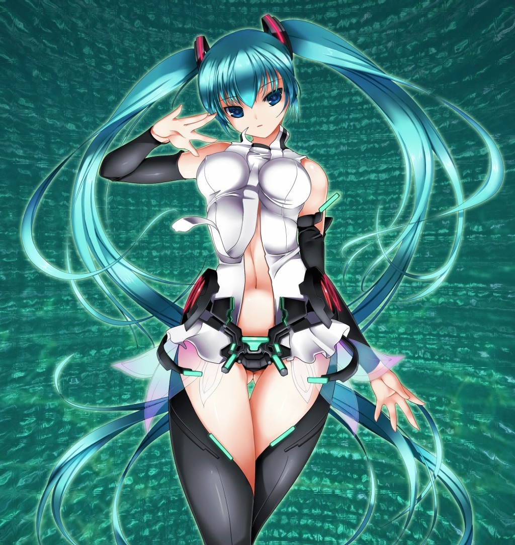 ashita_yaru hatsune_miku miku_append thighhighs vocaloid vocaloid_append