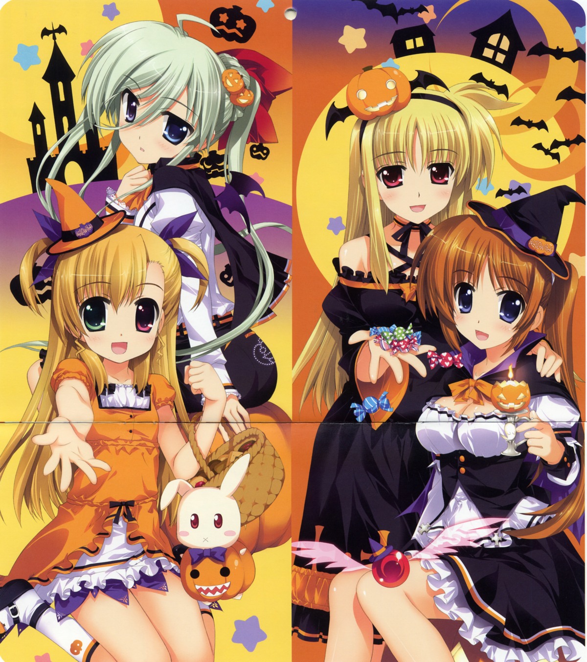 crease einhart_stratos fate_testarossa fixme fujima_takuya halloween heterochromia mahou_shoujo_lyrical_nanoha mahou_shoujo_lyrical_nanoha_vivid takamachi_nanoha vivio