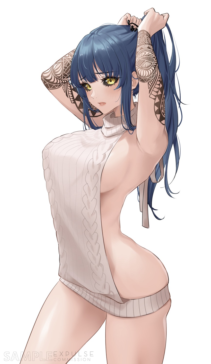 expulse indie_virtual_youtuber no_bra nopan sweater tattoo zoe_wade