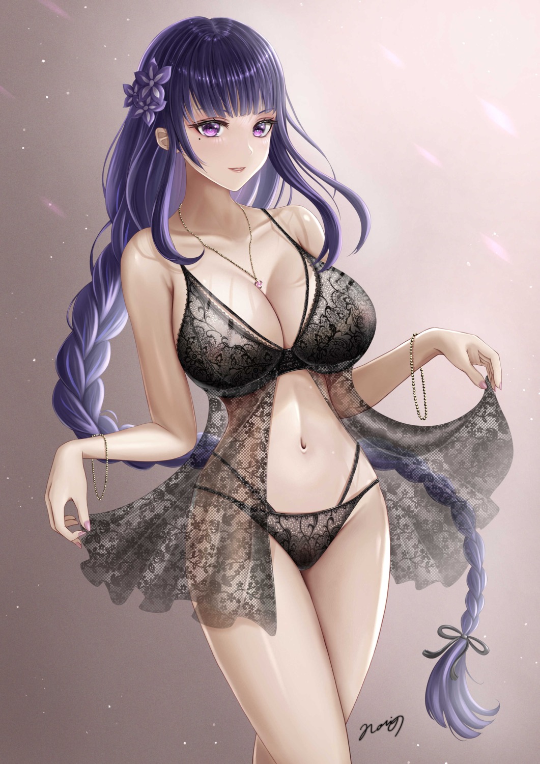 areola bra genshin_impact lingerie norino pantsu raiden_shogun see_through