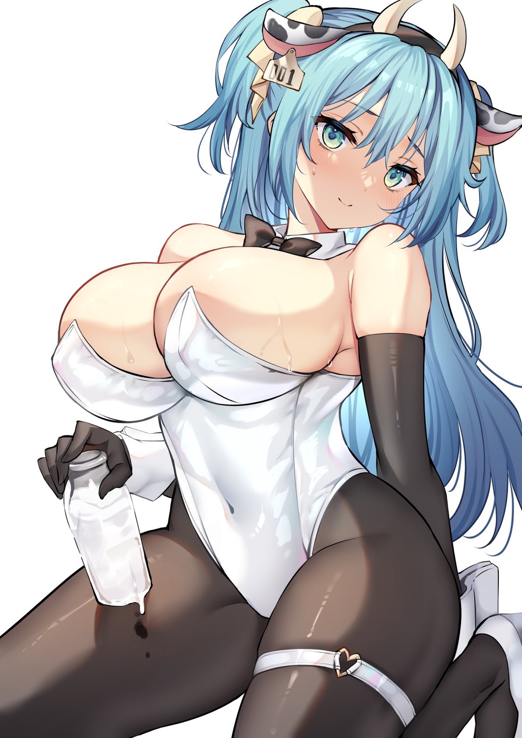 animal_ears bunny_girl erect_nipples garter horns pantyhose sansyoku_amido.