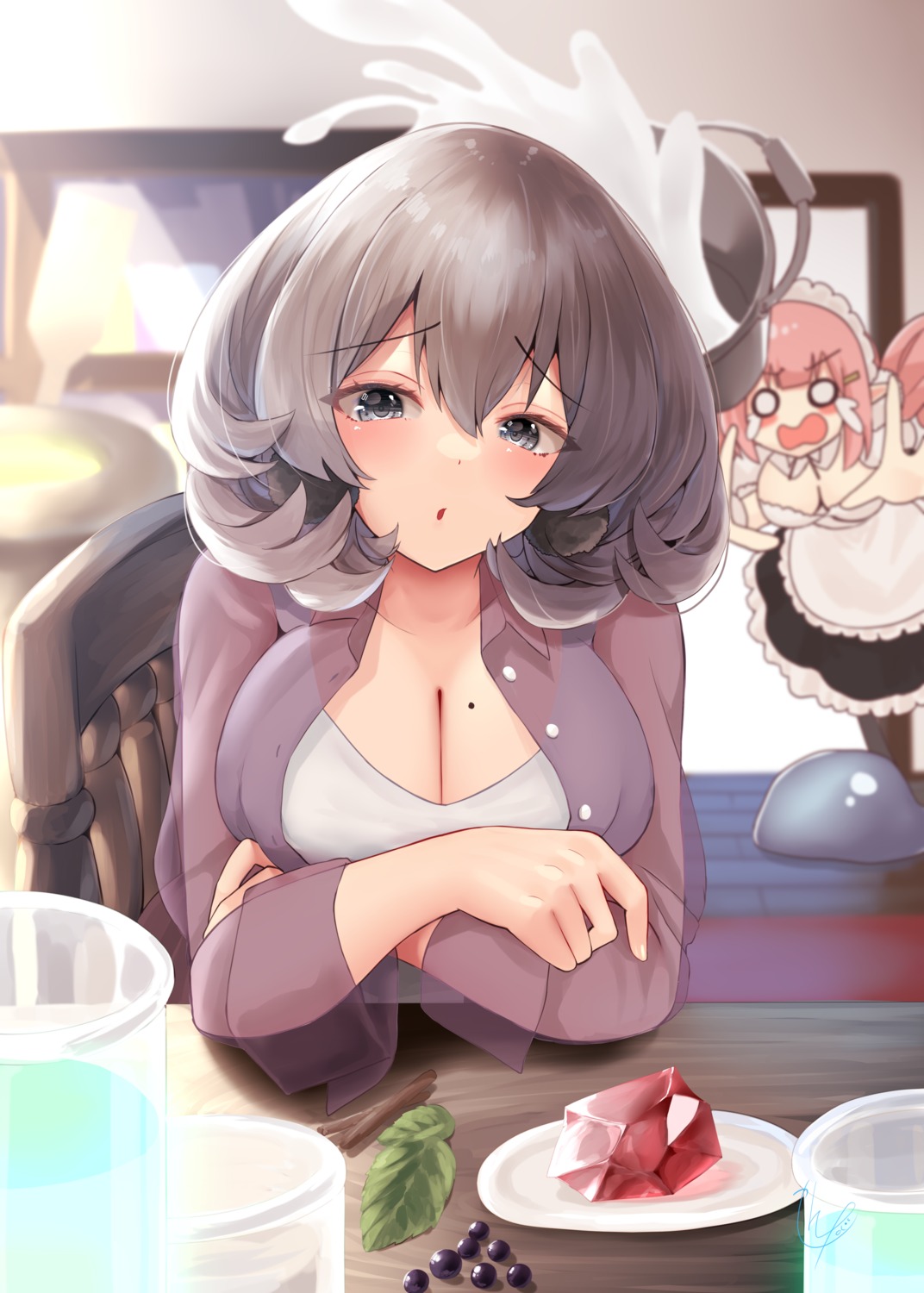 cleavage maid narushima_kanna see_through