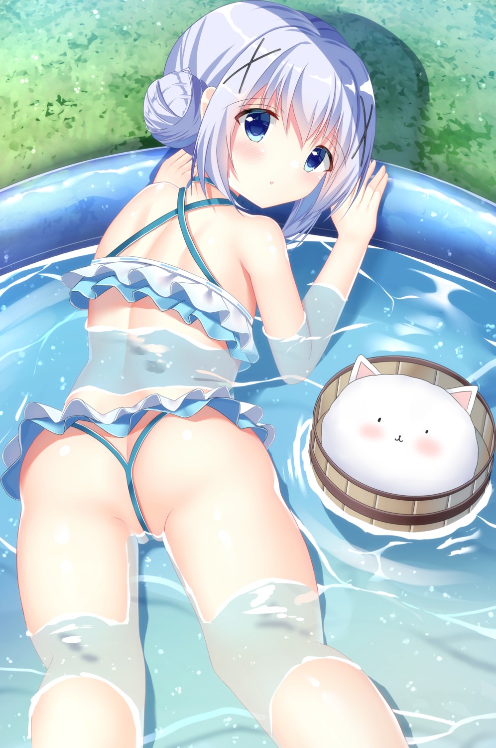 ass bikini gochuumon_wa_usagi_desu_ka? kafuu_chino loli pizzzica swimsuits thong tippy_(gochiusa) wet