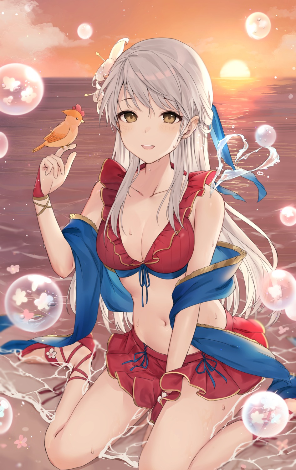 bikini cleavage fire_emblem fire_emblem:_akatsuki_no_megami haru_(nakajou-28) micaiah swimsuits wet