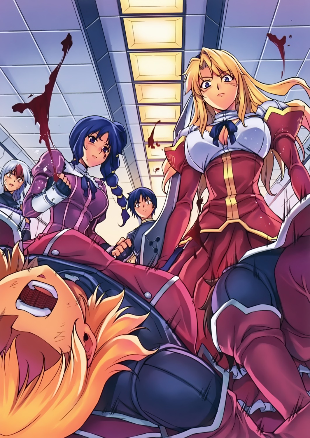 amelia_evans blood cleavage freezing kim_kwang-hyun linchen_rana satellizer_el_bridget seifuku weapon