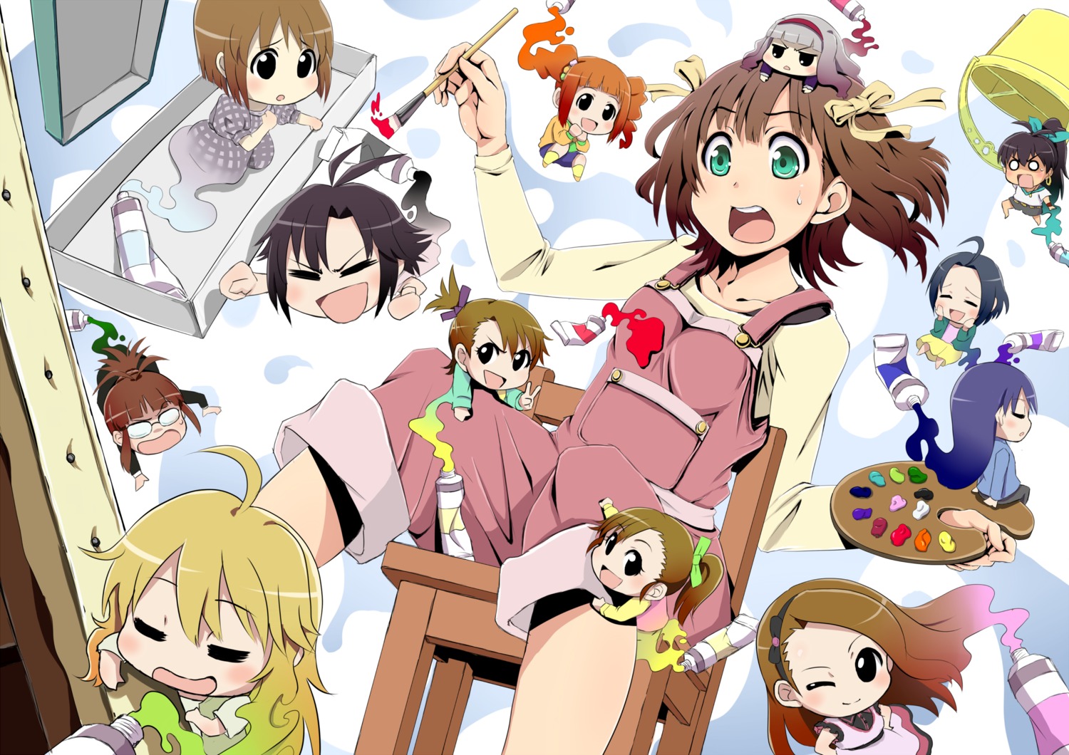 akizuki_ritsuko amami_haruka chibi futami_ami futami_mami ganaha_hibiki hagiwara_yukiho hoshii_miki kikuchi_makoto kisaragi_chihaya minase_iori miura_azusa shijou_takane takatsuki_yayoi the_idolm@ster yooguru