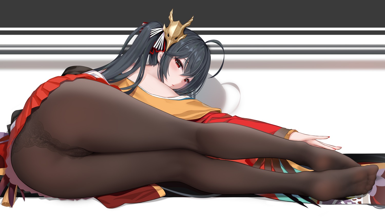 azur_lane feet hong_bai pantsu pantyhose taihou_(azur_lane) thong