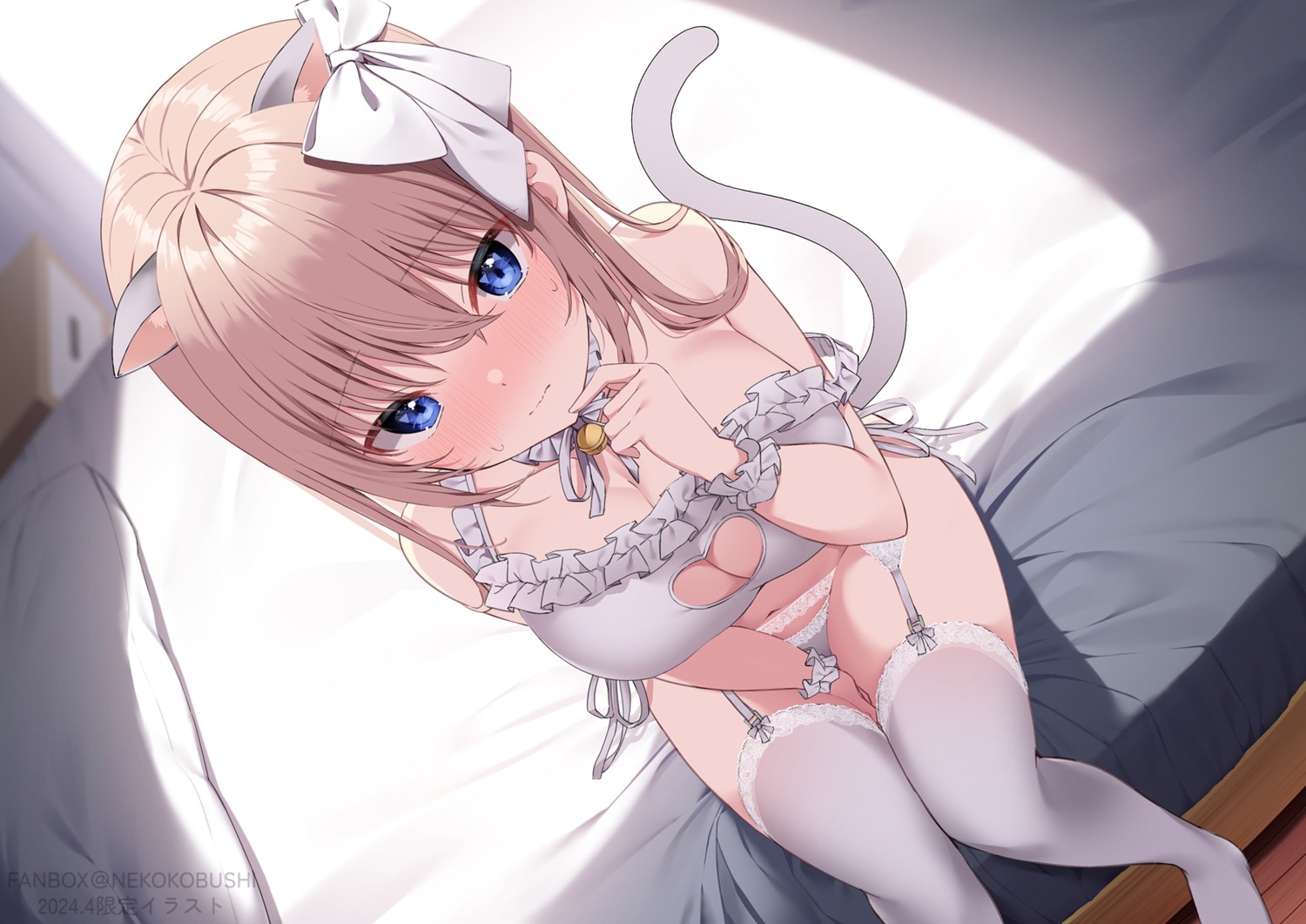 animal_ears bra garter_belt nekokobushi nekomimi pantsu stockings string_panties tail thighhighs