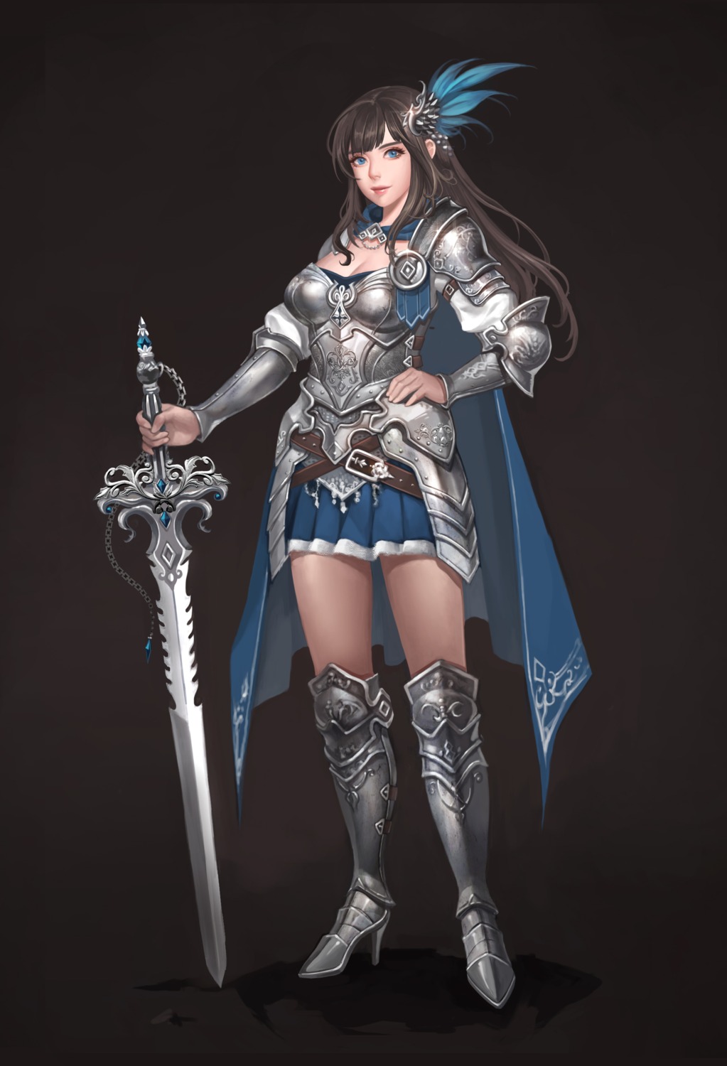 armor cleavage heels minj_kim sword