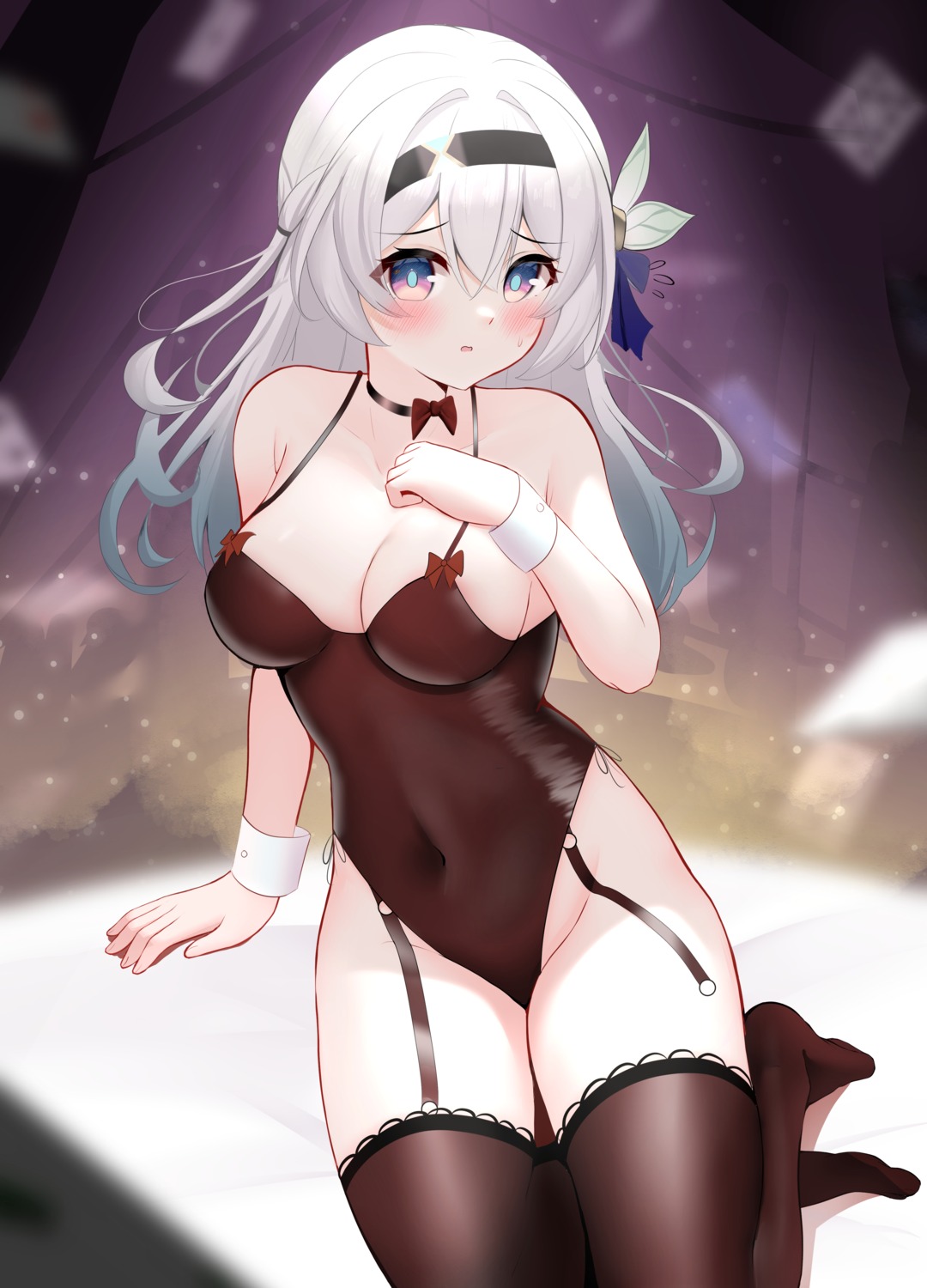 areola firefly honkai:_star_rail knosdeba leotard no_bra stockings thighhighs