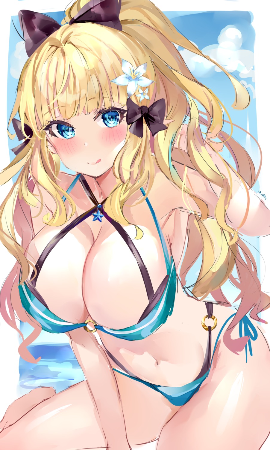 bikini mile_(off8mile) princess_connect princess_connect!_re:dive sasaki_saren sketch swimsuits