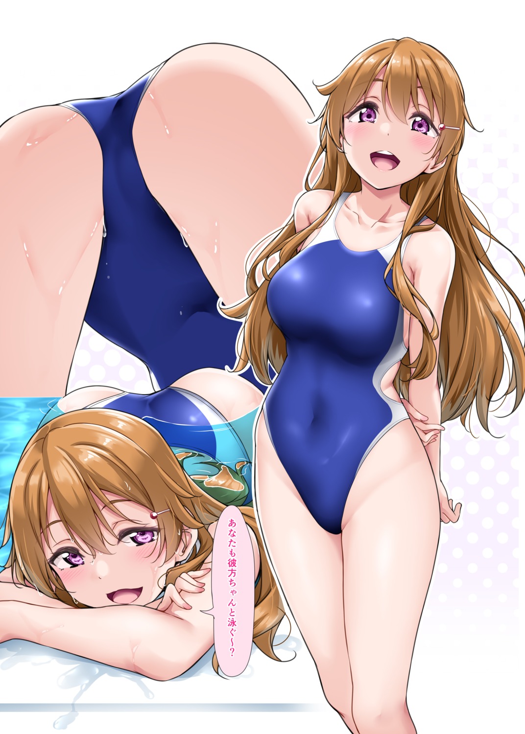 konoe_kanata love_live!_nijigasaki_high_school_idol_club swimsuits wet yopparai_oni