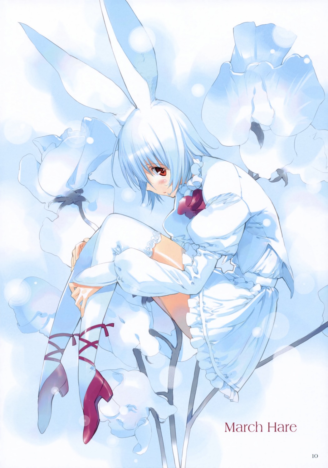 alice_in_wonderland animal_ears bunny_ears fancy_fantasia march_hare thighhighs ueda_ryou