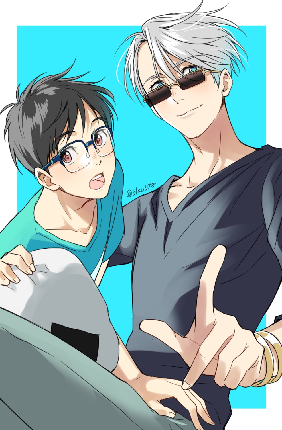 92_(artist) katsuki_yuuri male megane victor_nikiforov yuri!!!_on_ice