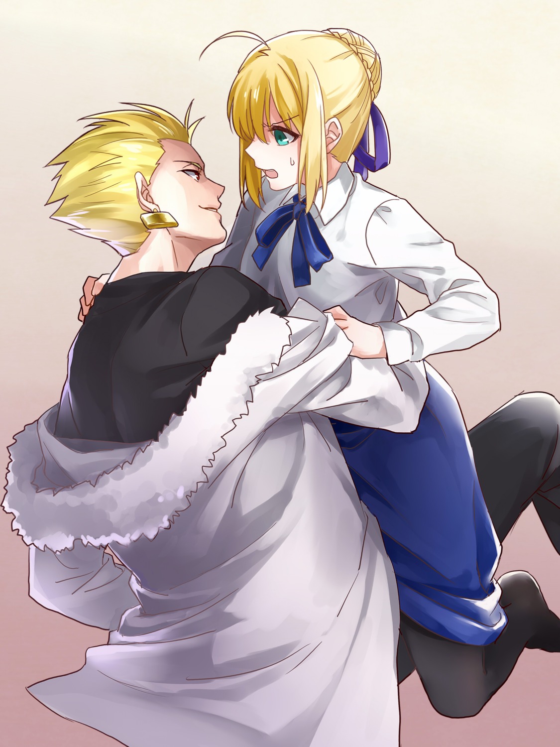 fate/stay_night gilgamesh_(fsn) ha84no pantyhose saber