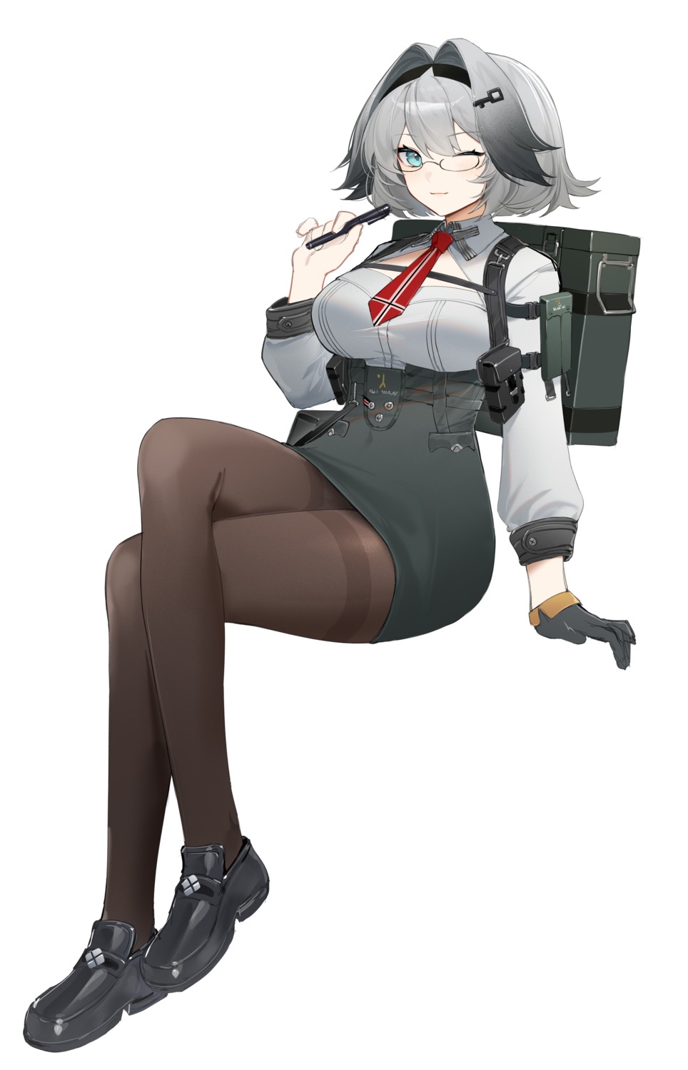 ash_arms iv_(ash_arms) megane pantyhose shibuya_(kurokamishain) uniform