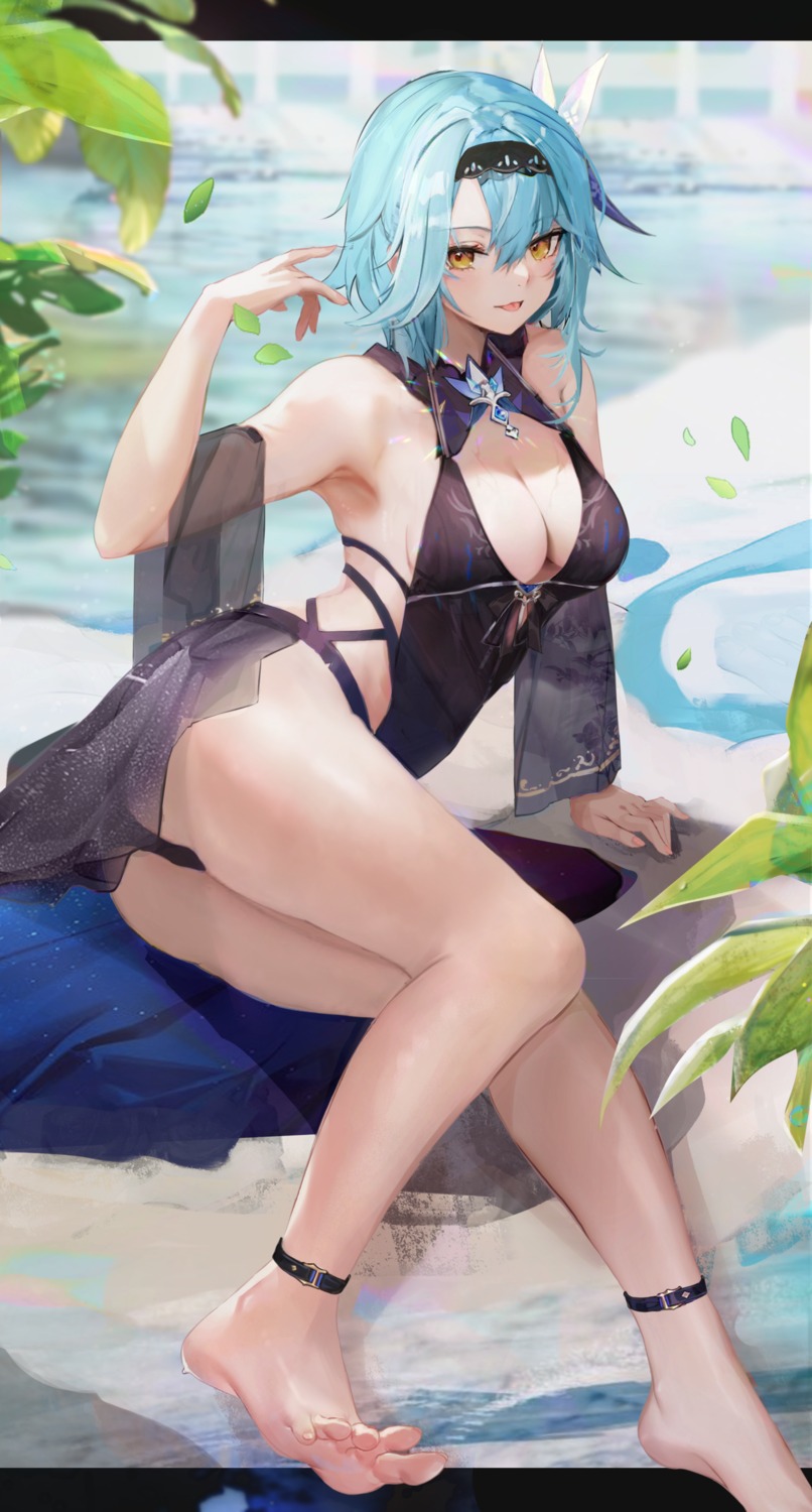 ass eula feet genshin_impact panipo see_through swimsuits