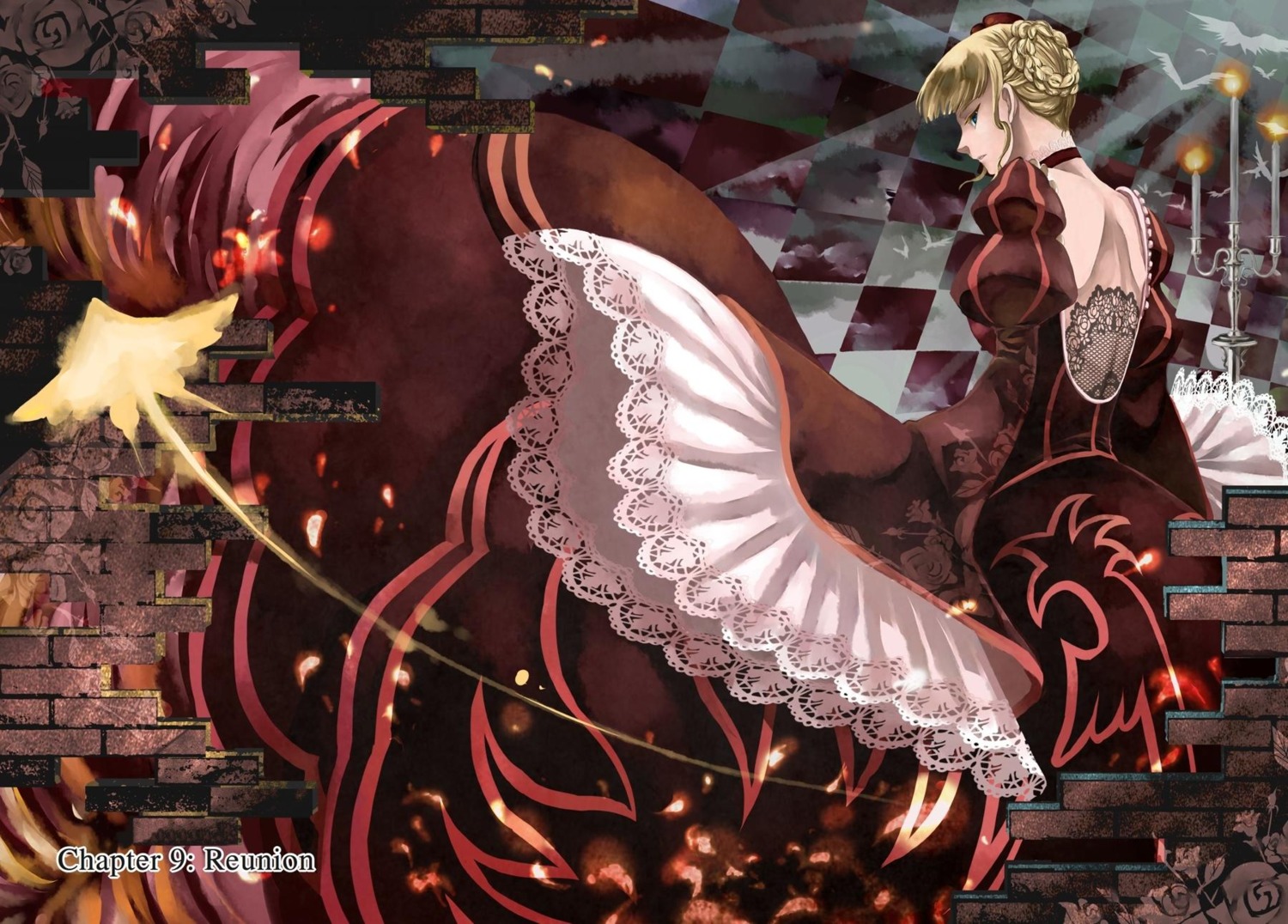 beatrice dress no_bra skirt_lift souichirou umineko_no_naku_koro_ni