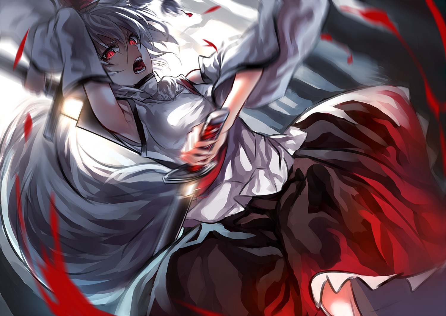 animal_ears inubashiri_momiji sword tail touhou u_u_zan