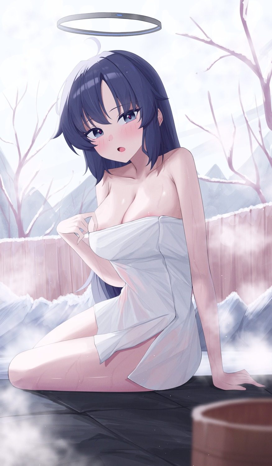 blue_archive halo hayase_yuuka onsen sei_(0724sei6) towel