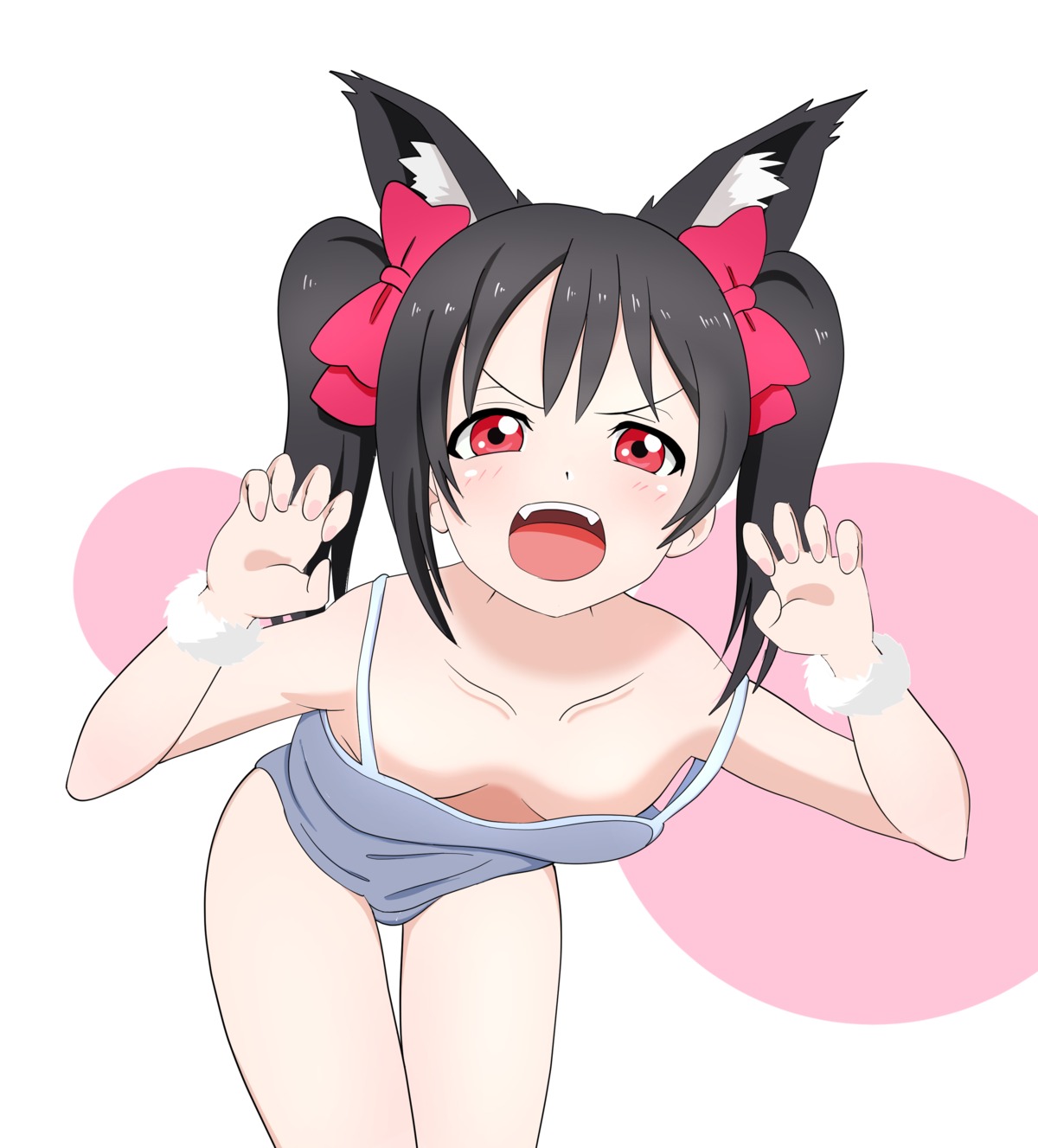 animal_ears lingerie love_live! no_bra ofuchobetto_shirai pantsu yazawa_nico