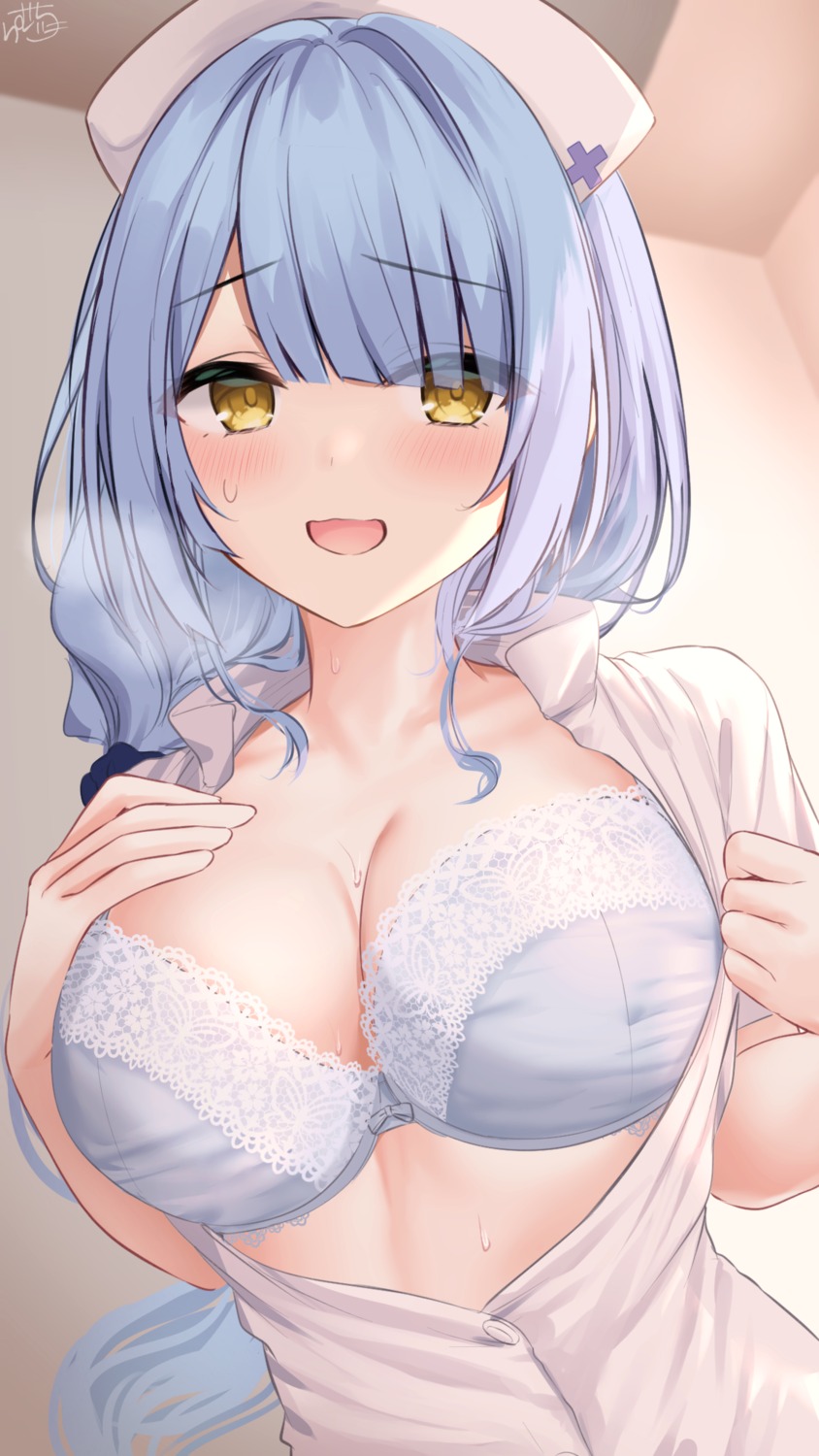 aogami-chan_(ramchi) bra nurse open_shirt ramchi undressing