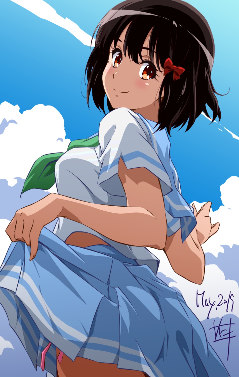 hibike!_euphonium hisaishi_kanade nii_manabu seifuku skirt_lift