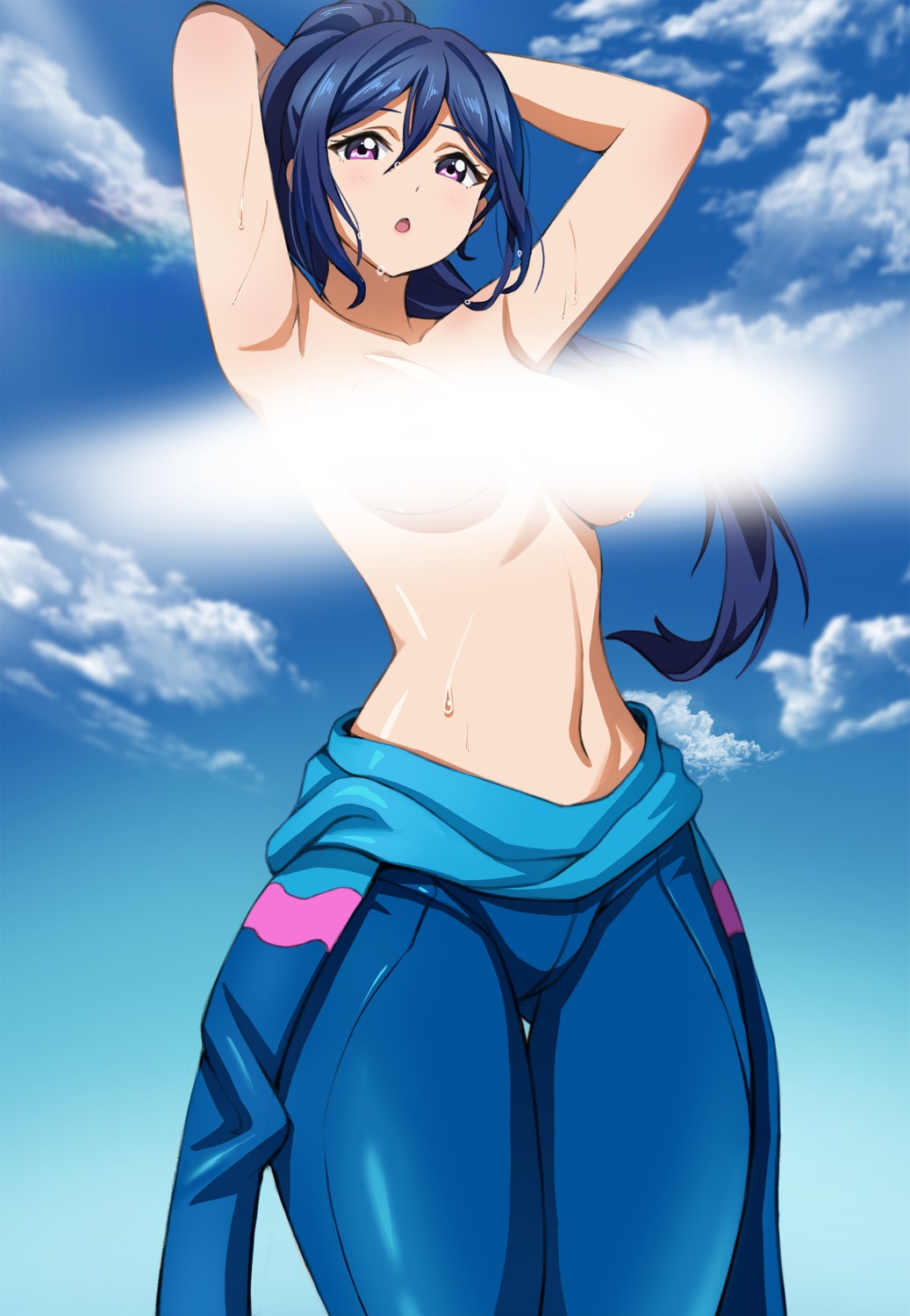 bodysuit censored love_live!_sunshine!! matsuura_kanan topless wangjook_(wj)