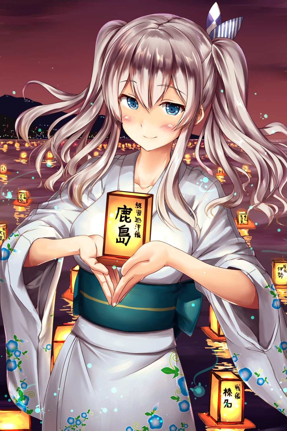 ichikawa_feesu kantai_collection kashima_(kancolle) yukata