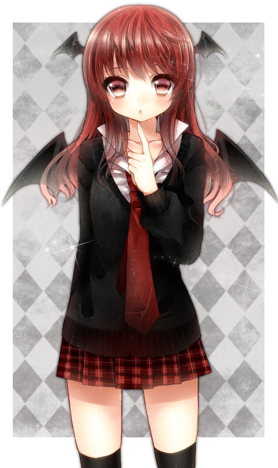 kanzaki_maguro koakuma thighhighs touhou wings