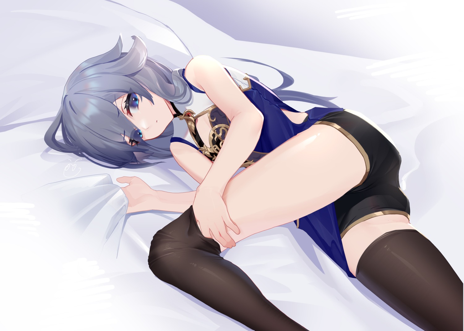 benghuai_xueyuan chinadress cleavage fu_hua honkai_impact skirt_lift thighhighs wucanming