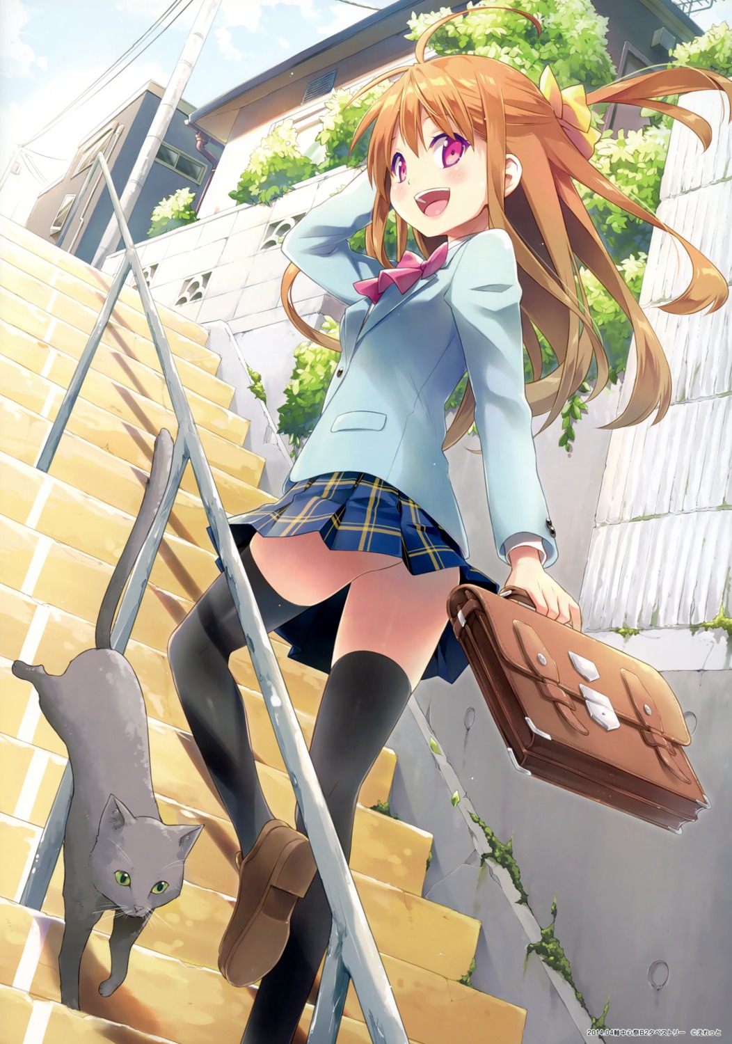 eretto neko seifuku skirt_lift thighhighs