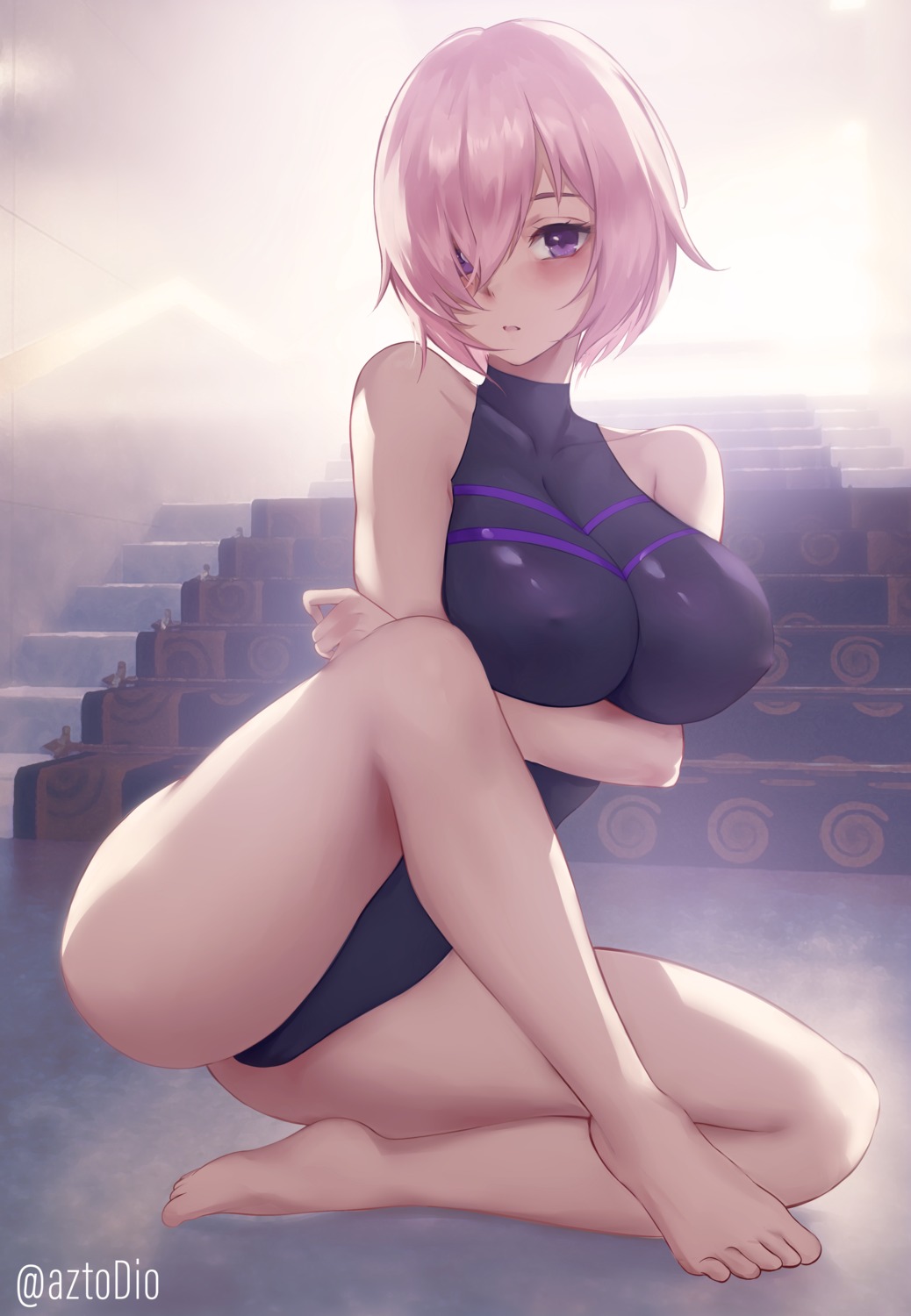 azto_dio erect_nipples fate/grand_order leotard mash_kyrielight