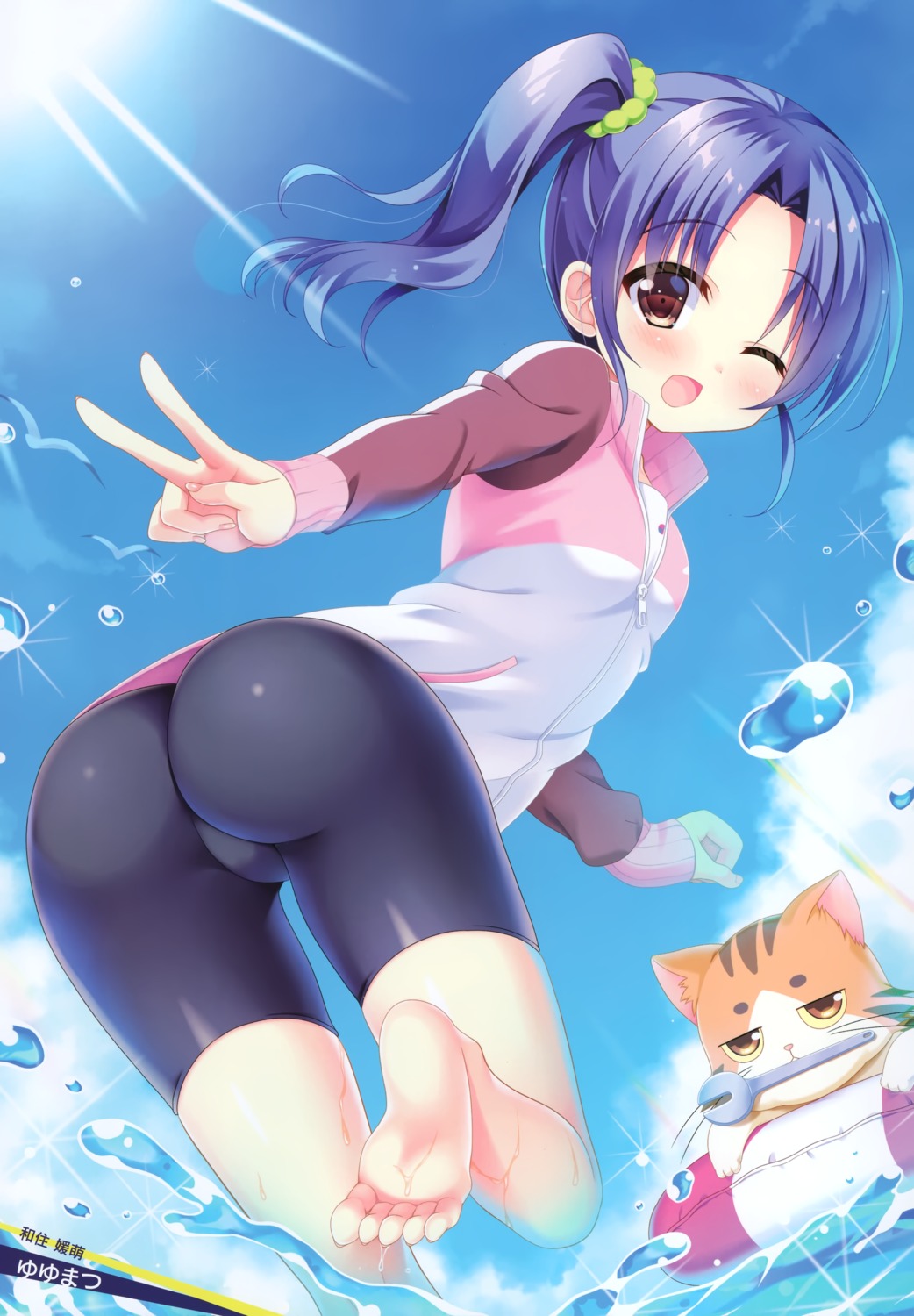 ass bike_shorts high_school_fleet possible_duplicate wazumi_hime wet yuyumatsu