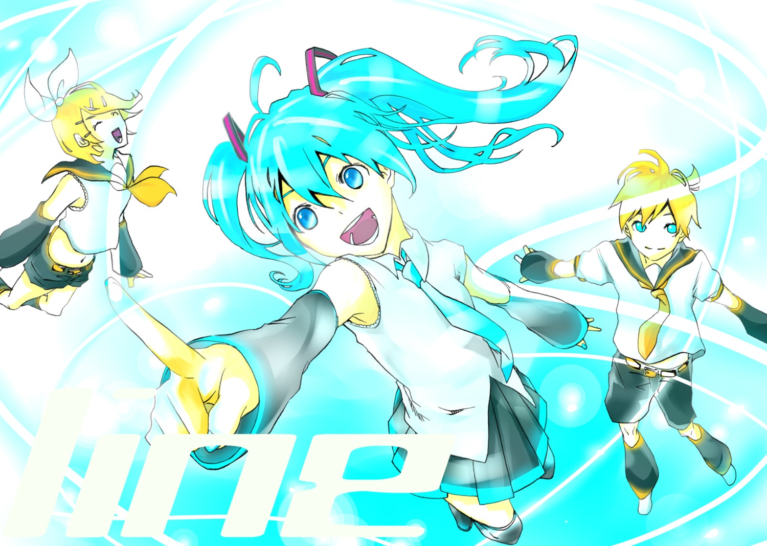 hatsune_miku ichikawa_iku_michi kagamine_len kagamine_rin vocaloid