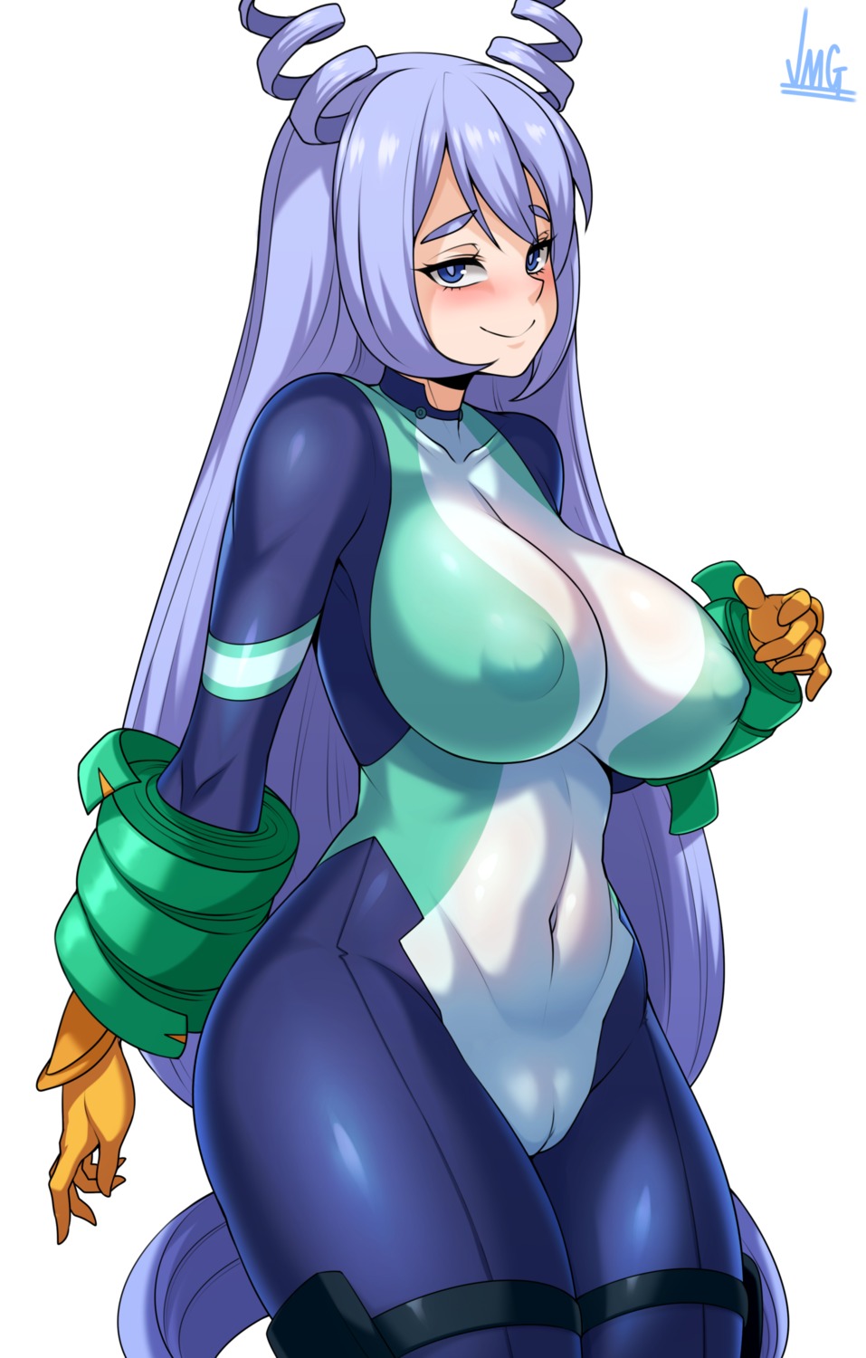 bodysuit boku_no_hero_academia cameltoe erect_nipples garter hadou_nejire jmg uniform