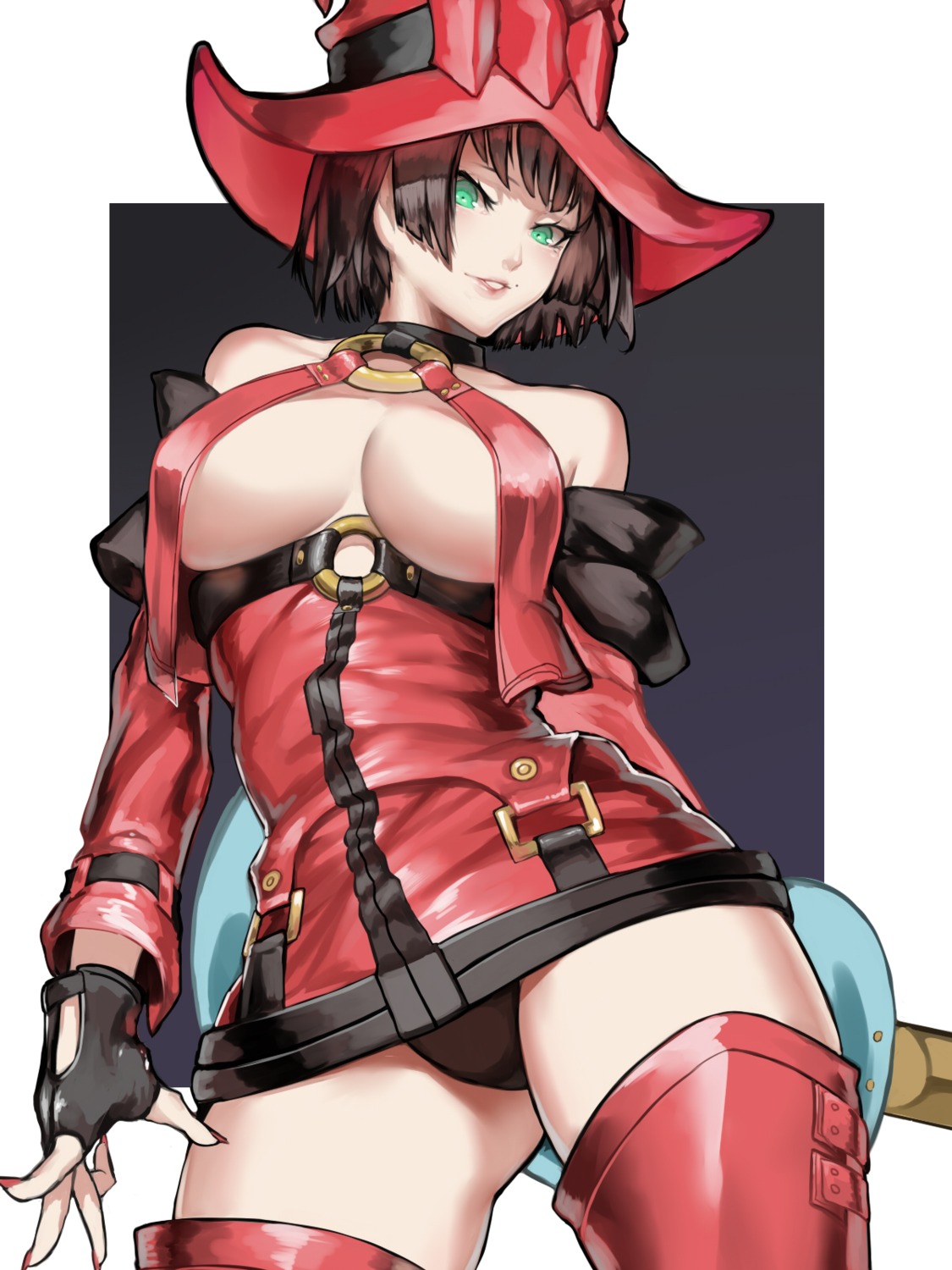 guilty_gear guitar i-no kumiko_shiba no_bra pantsu thighhighs