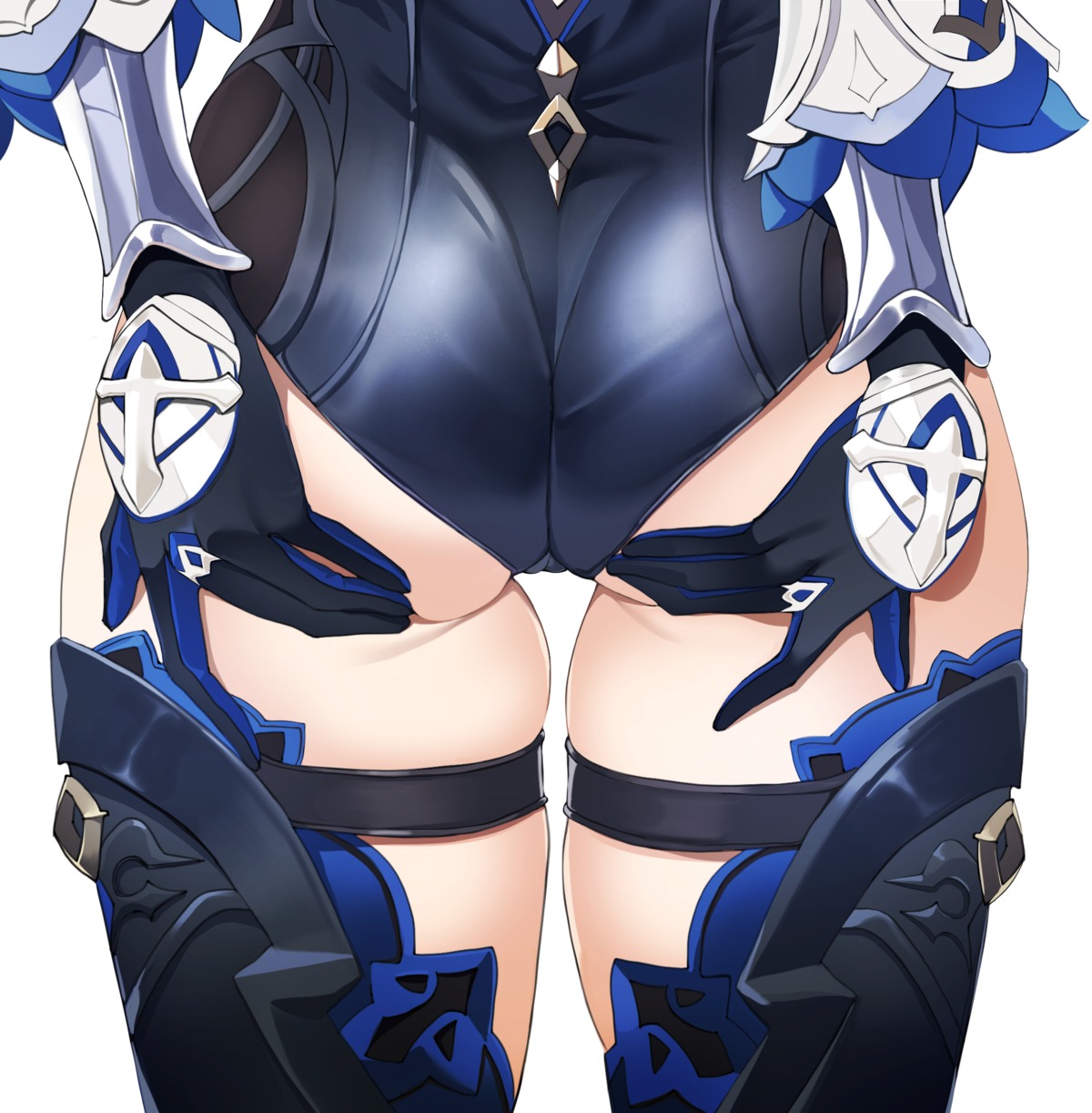 armor ass bellone eula garter genshin_impact leotard thighhighs